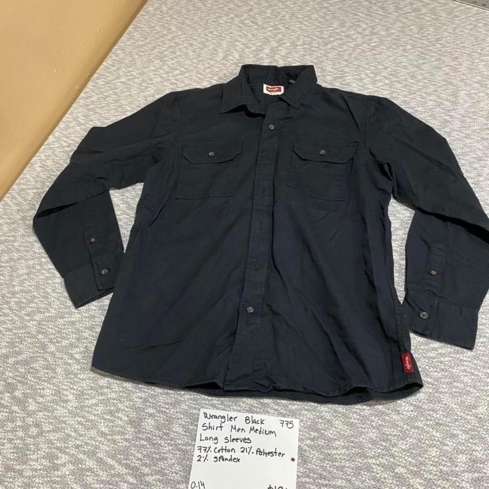 Wrangler black long sleeve button up shirt Men Medium. SKU775#workwear #denim
